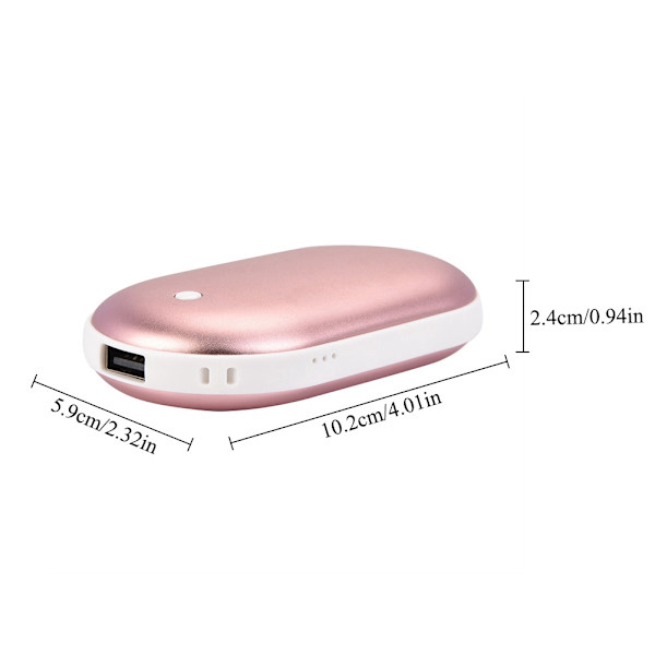 Multifunksjonell bærbar håndvarmer med steinmønster, eksplosjonssikker powerbank (Rosegull)