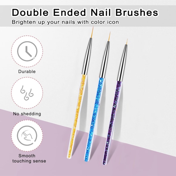 Nail Art Liner børster, Nail Gel Maling Design Tools Negle