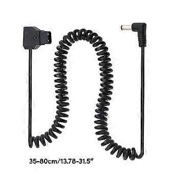 D-Tap til DC5.5x2.1MM Stik Spiral Strømkabel V-Mount til Bmcc Bmpc Kameraer Strømledning 35-80cm