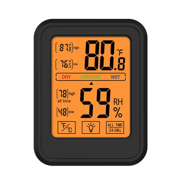 Digital hygrometer indendørs termometer fugtighedsmåler med stor