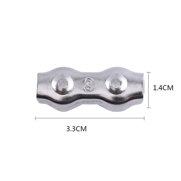 10 stk. M3 Duplex Clips Rustfrit Stål Wire Kabel Reb Grips Klemmer Caliper