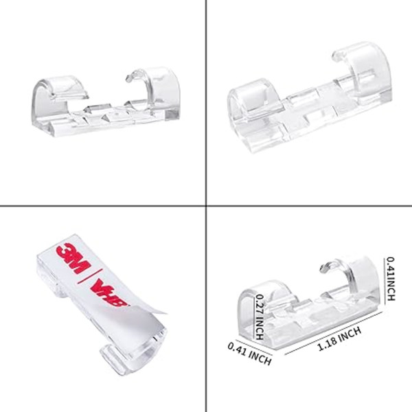 Selvklæbende kabelclips Organizer Drop Wire Holder Ledningsstyring