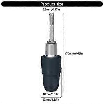 8 1/4 Tommer Rotary Hammer Adapter til SDSPlus og SDSMax i Sort Legeret Stål
