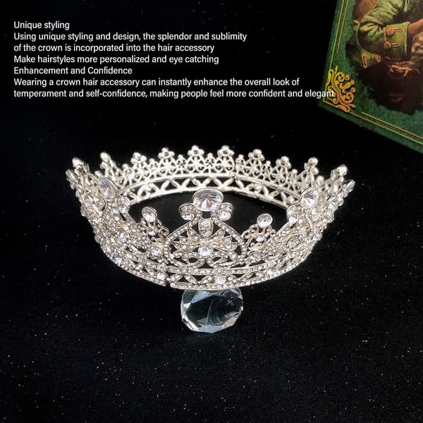 Alloy Crown Hodebånd Elegant Lett Mote Metallkrone Hodeplagg Hårtilbehør med Hårspenner for Bryllup