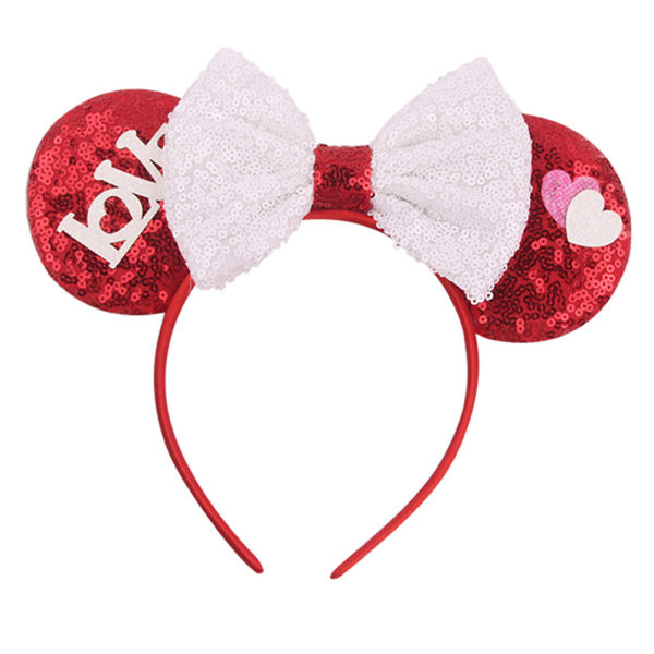 Mouse Ears Bow -päänauhat, Glitter Party Princess musta Dot Ear D