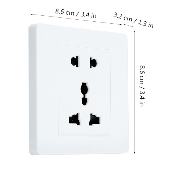 Veggmontert 86 Type Dobbel Veggkontaktuttak 220V for Soverom Stue Hjem