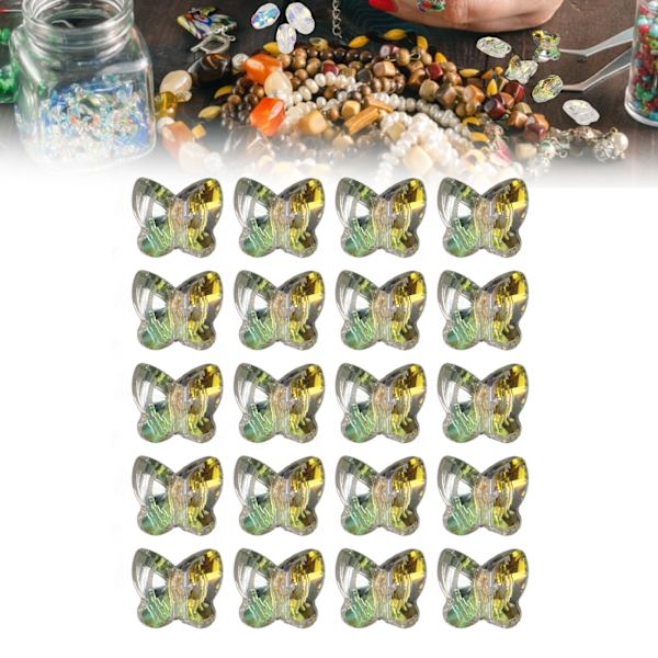 20 st Glaspärlor Djur Specialform DIY Smyckestillbehör för Armband Halsband Örhängen Tillverkning 8mm AB Färg Fjäril