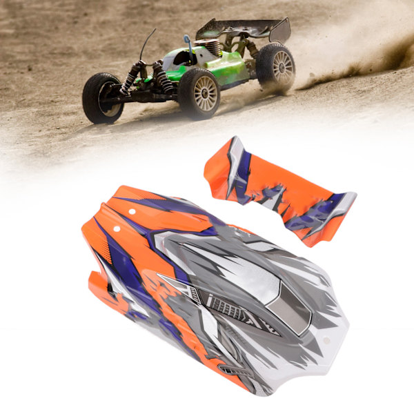 RC Kaross med Spoiler Vinge Plast RC Skal Skydd Fodral Ersättning för WLTOYS 124010 Reservdelar