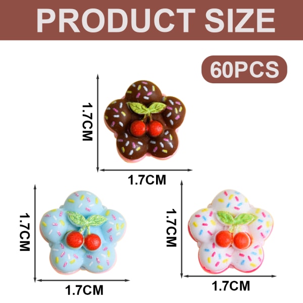 60 stk Resin Charms, Candy Resin Charms Flatback Beads Making