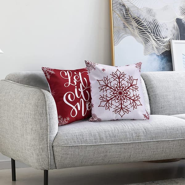 Sett med 4 juleputetrekk, juledekorasjon til sofa og soverom