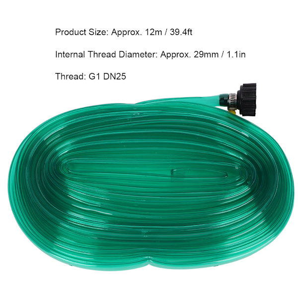 G1 DN25 12m PVC Udendørs Trampolin Græsplæne Vandsprinkler Rør Sprøjte Rør med 3/4 Adapter