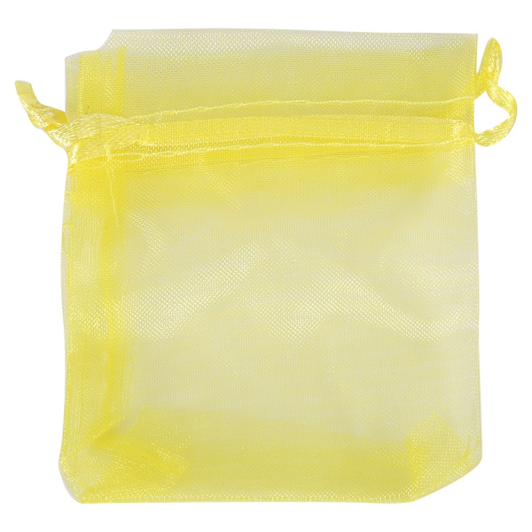 Premium Organza Bryllupsgavepose Dekoration Gavepose Sheer Pung 9*12cm (Lysegul)