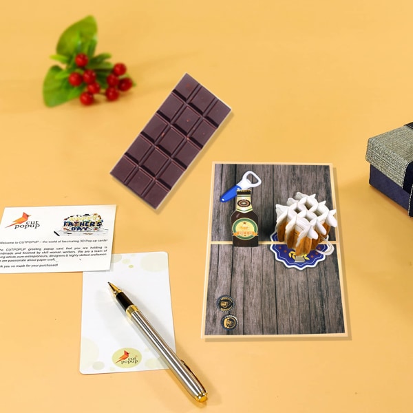 Öl Pop Up-kort, 5x7-3D gratulationskort, Pop Up-födelsedagskort
