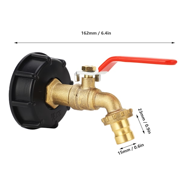 IBC-behållare Adapter 3/4 tum Mässing Behållare Koppling Grov Gänga 275‑330 Gallon Vattentank Trädgårdsslang Ventil Koppling