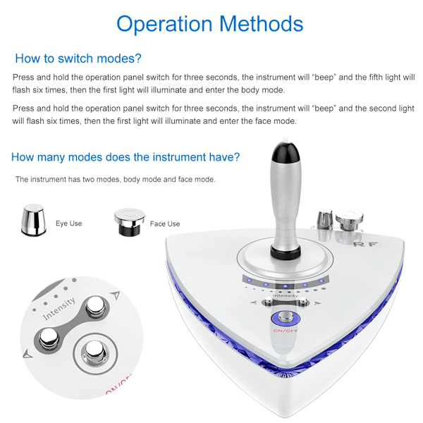 2 i 1 Opgraderet Professionel RF Ansigts- og Øjenhud Foryngelse Rynkefjernelse Skønheds Maskine 01#