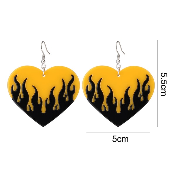 Women's Heart Flame Earrings, Personalized Heart Flame Earrings