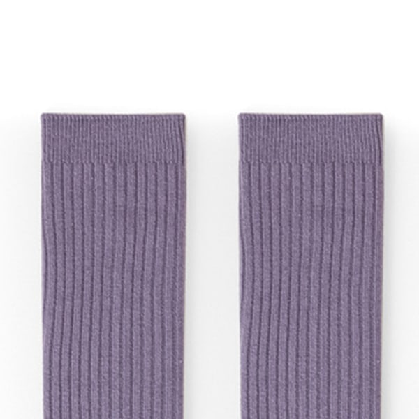 Barn Staplade Strumpor Enfärgad Trendig Mjuka Bekväma Pojkar Flickor Strumpor för Höst Vinter Taro Lila One Size