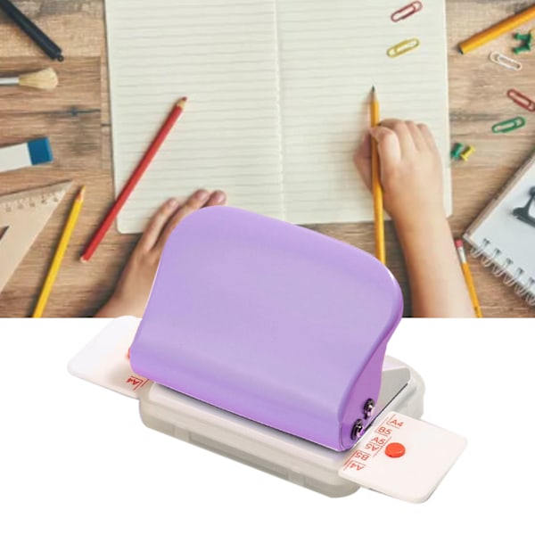 Mini Bokbindningsmaskin Flera Hål Snabb Exakt Manuell Spiralbindningsmaskin för Kontor Skola Hem Lila