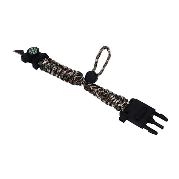 Paracord Armband Justerbart Överlevnadsarmband för Nödsituationer 5 i 1 Multifunktionell Utrustning för Vildmarksäventyr Kamouflage