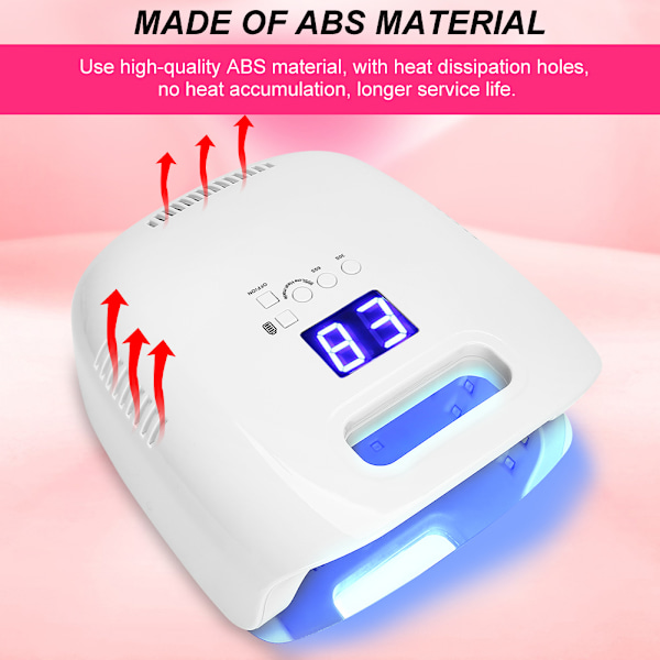 60W Professionell LED UV-Gel Nagelpols torklampa Hushålls Bärbar Nageltorkningsmaskin (EU-kontakt 110–240V)
