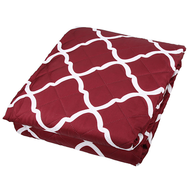 Dobbeltsidig Sanding Polyester Pongee Dyre Sofa Pude Vandafvisende Skridsikker Bil Dyremadras (Vinrød Stribet Enkelt 53x183cm)