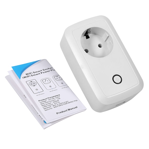 1 st WiFi Trådlöst Fjärrkontroll Smart Uttag Digital Timer Switch (EU-kontakt)