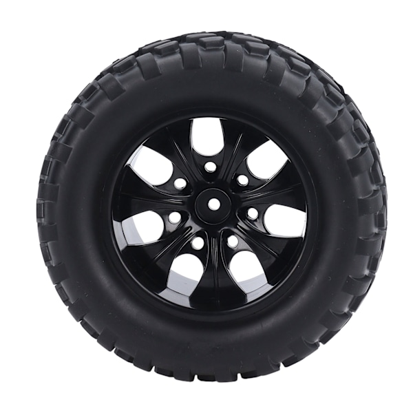 4 st Gummidäck med M4 Låsmutter 12mm Hex Nav 7-ekrad Fälg Hjul Däck för 1/10 RC Off Road Truck