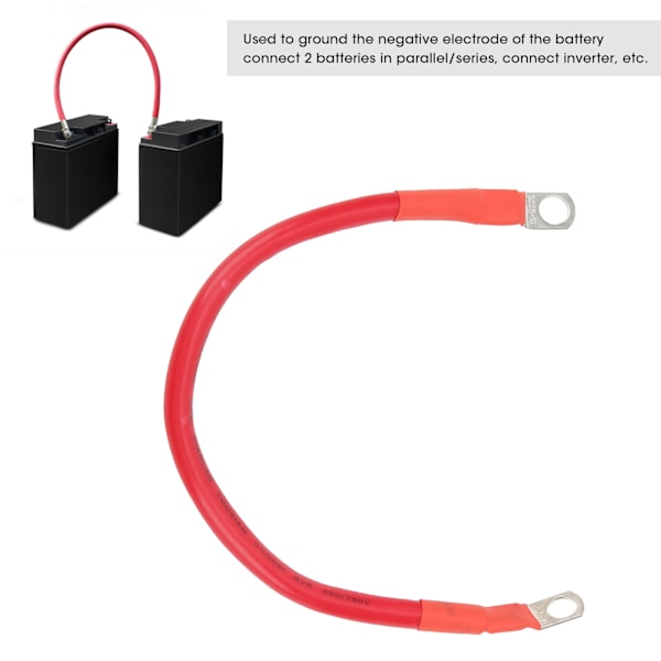 11.8in Jordledning 4AWG 25mm² 150A Fleksibel Jordkabel Universal til Batteri Inverter Rød