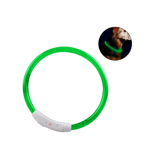 Uppladdningsbara självlysande halsband för nattpromenader, hundhalsband för husdjurssäkerhet med snabb blinkning, långsam blinkning, fast ljusläge, USB