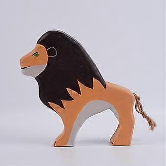 1 st Trä lejon figur, staty dekoration snidade hantverk