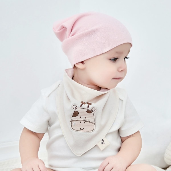 Neutral økologisk baby-bandana savlsmække til drenge og piger 4-pak sjove bløde søde unisex babybider hagesmække og broderi Kønsneutrale hagesmække til