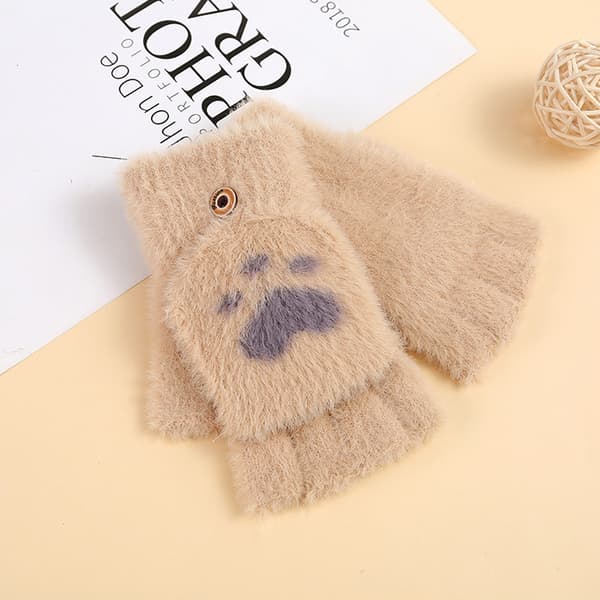 Talviset lämpimät puolisormikkaat Beige