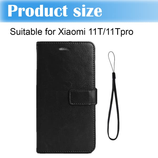 Xiaomi 11T / 11T Pro Ægte Læder Cover - Vælg Farve! Sort