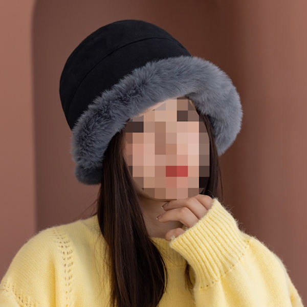 Dame Vinter Faux Suede Pels Bucket Hat