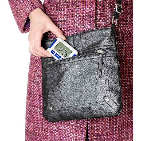 Timer (8*5.6*2.2cm), medisinpåminnelse med flere alarmer, opptil 8 daglige