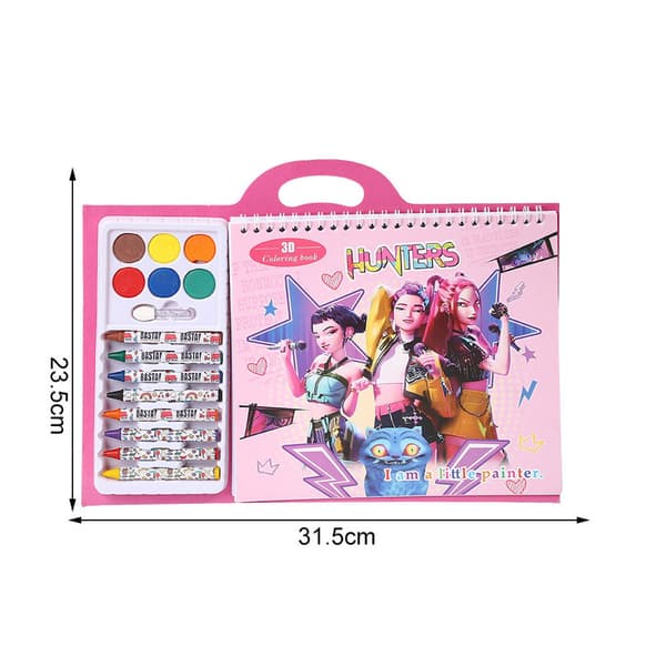 K-POP Pigegruppe Anime Malebog, Mal-efter-tal Bog – Pink Pink