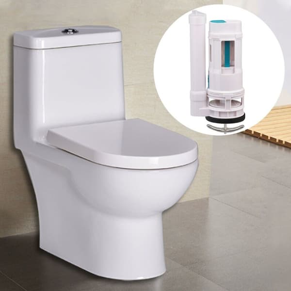 Justerbart overløbsrør til toiletcisterne til 65-75 mm afløbsdiameter, dobbelt skyllemekanisme sikrer kraftfuld skylning uden at spilde vand, ideel til