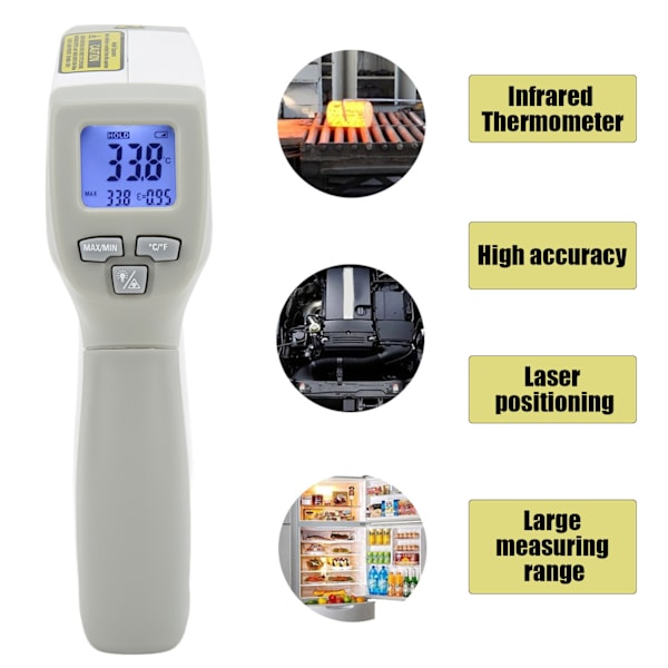 DT‑820V Infrarødt Termometer Digital Temperaturmåler Berøringsfri Høy Nøyaktighet og Rask Respons for Temperaturtesting