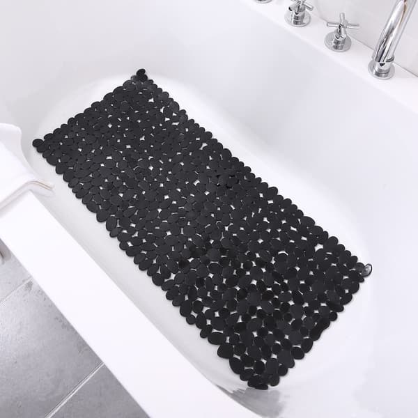 Skridsikker sten badekar måtte sort 16 B x 35 L tommer (til glatte