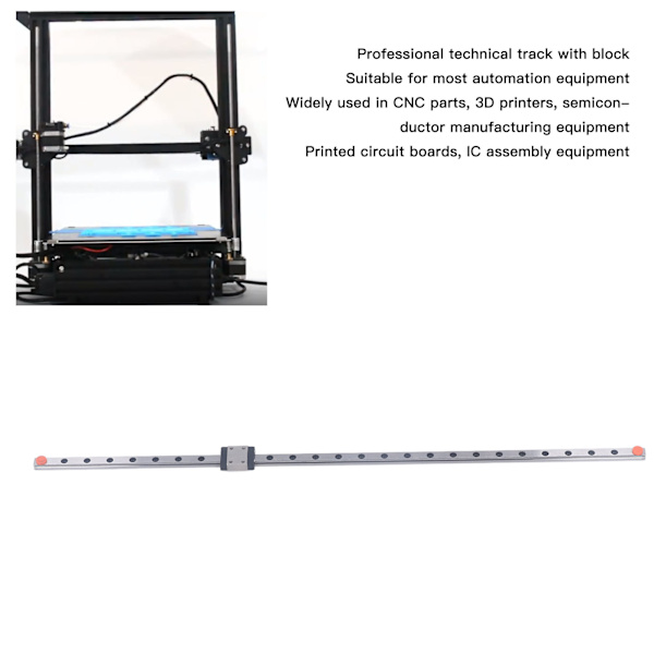 Lineær føringsskinne 400mm Mikrobevægelsesslideprodukter Leje Stål til 3D Printer CNC Maskine