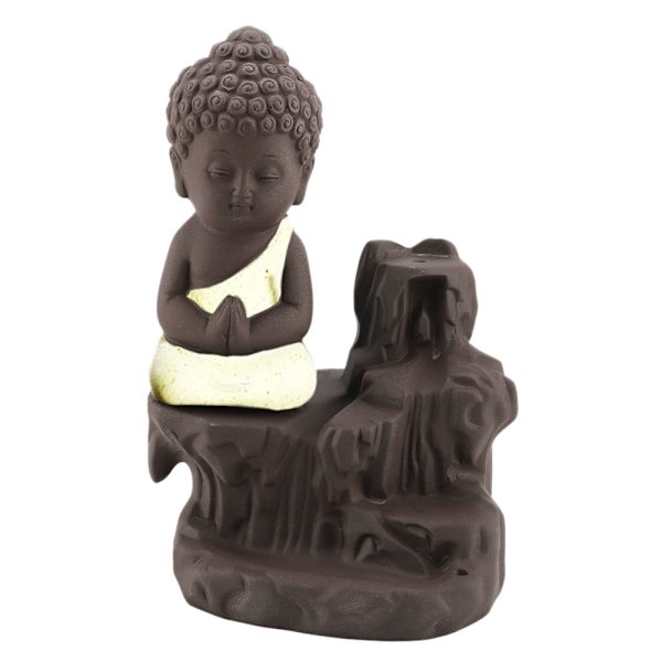 Keramisk Røgelsesholder Censer Røg Tilbageflow Røgelsesbrænder Dekoration Ornament (Gul)