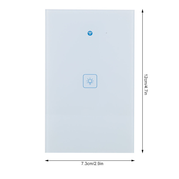 Smart Wifi Vægmounted Touch Light Switch Fjernbetjening Smart Home Controller (US 1Gang)