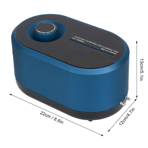 Akvarium iltpumpe Stille Justerbar Stor Volumen Strømsvigt Automatisk Start AC Strøm Fiskekum Luftbobler Pumpe EU Stik 220V