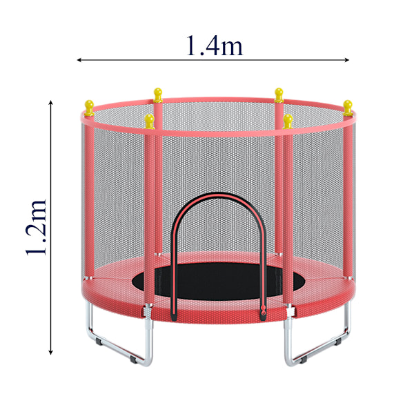 Trampolin för barn inomhus, babyhoppbädd, gnuggningssäng, hemhoppbädd, leksak, fitnessutrustning red 1.4m