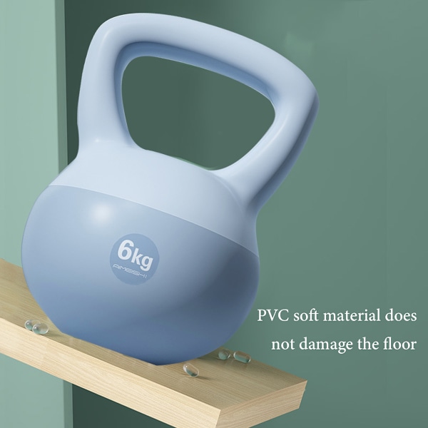 Mjuk Kettlebell för Kvinnor, Squatträningsprogram, 5kg Pot Dumbbell, Höftstyrketräning, Sandsäck Kettlebell, Fitness Aquamarine 6kg