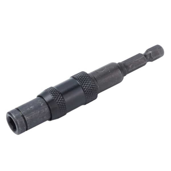 Impact Tough Hurtigutløsende Bittholder Selvlåsende Skrutrekker Forlengelsesstang 1/4in Hex Schaft Svart