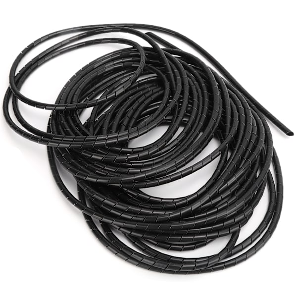 Spiral Wire Wrap Kabelorganisator Fleksibel Kabelstyring Svart for Datarommet Ledninger Φ20-2.5m