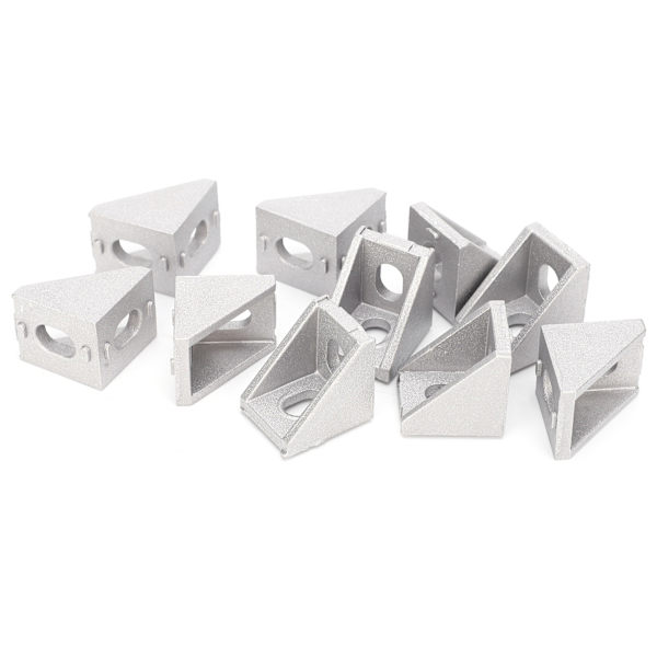 10 st Aluminium Vinkelkontakt 3D-skrivare 2020 Extrusionsprofil EU-standardkod T-typ