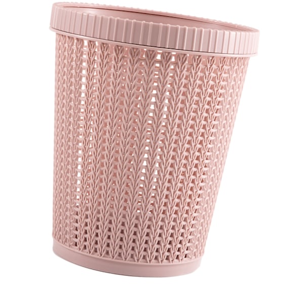 Rund Rosa Papperskorg, Ventilerad Mesh Stilren Design för Enkel Avfallshantering i Olika Utrymmen (Stor)