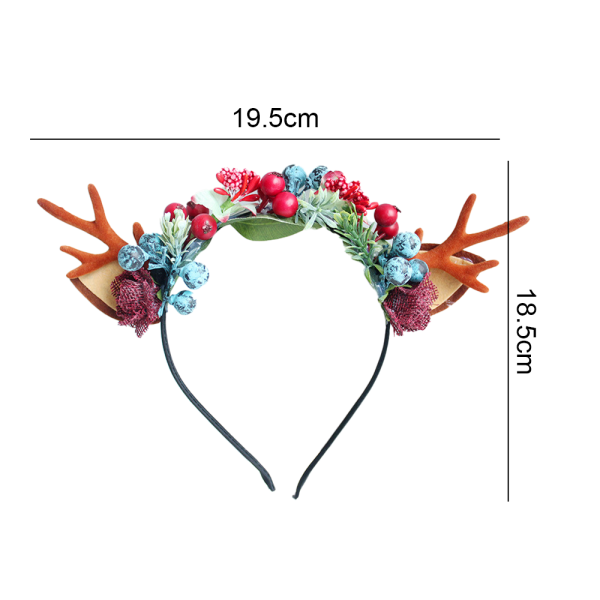 Deer Xmas Hairband Antlers Hair Hoop with Ears for Ladies and Gi